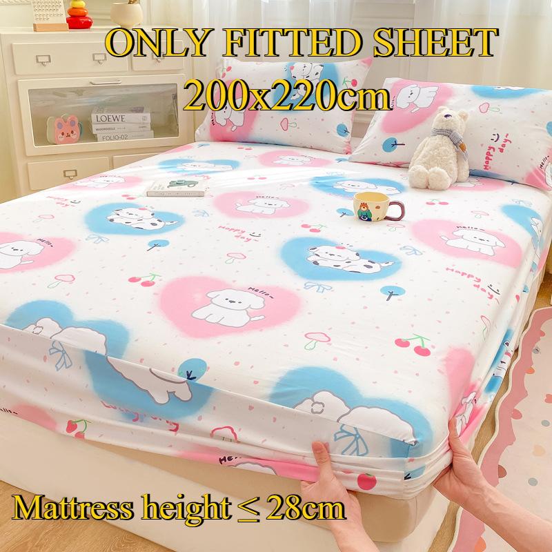 Fitted Sheet Pure Cotton Non-fading Non-balling Single-piece Bed Sheet Non-slip Multi-specification Bedding Bedspread Protector