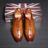 Fashion Men's Business Leather Shoes Square Toe Lace-up Mens Dress Office Oxfords Shoe Men Fashion Wedding Party Flats 11 Colors