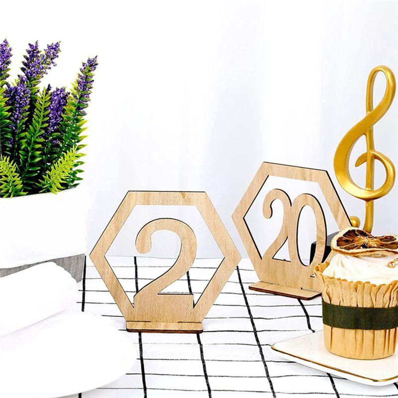 M-Modern-1-40 Wedding Wooden Table Number Sign Wooden Bar Cafe Number Table Sign Seat Number Plate Wedding Party Decoration Easy