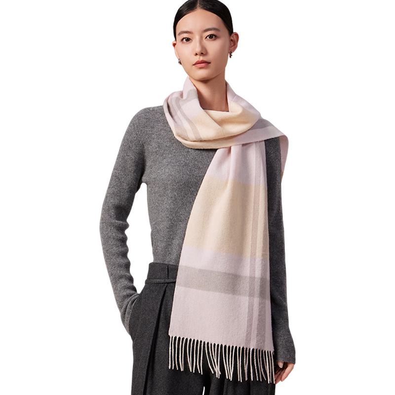 Shanghai Story Women's 100% Wool Plaid Scarf