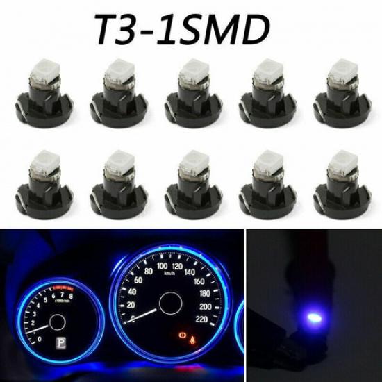 4PCS Blue T3 Neo Wedge LED Dashboard Panel A/C Climate Control HVAC Light Bulb-