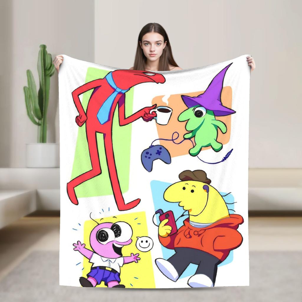 Smiling Friends Pim a Charlie Potisk Deky Pánské Dámské Super Měkké Útulné Přehozy do Obývacího Pokojí 50x60 Palců Více Velikostí