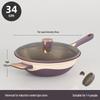 Yoshida Craft 34cm Antihaft-Titan-Wok mit Mikrodruckdeckel