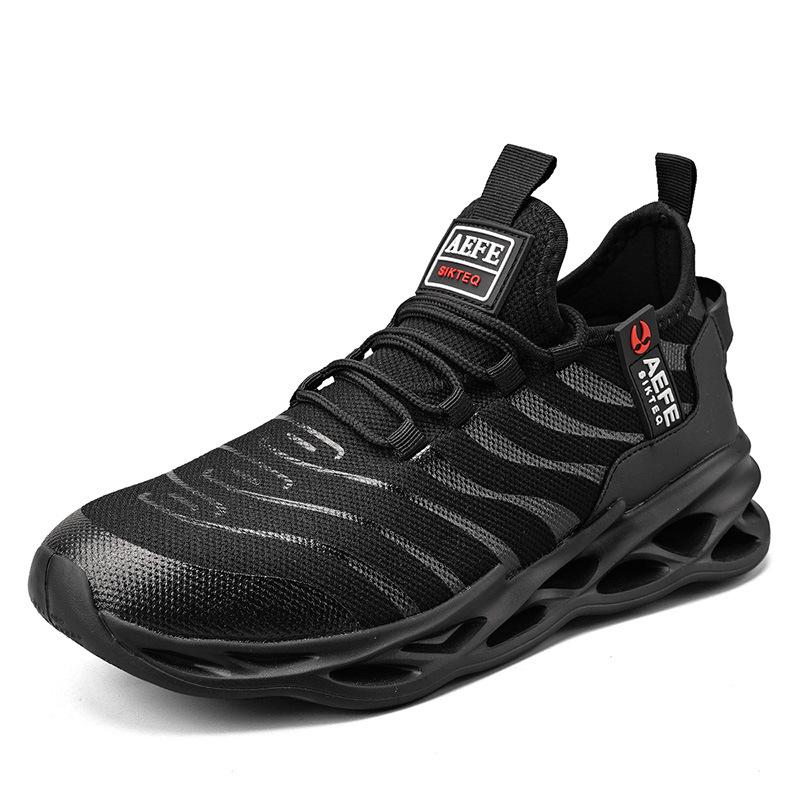 

Большие размеры Легкая модная мужская обувь Blade Mesh Кроссовки для студентов, беговые модные туфли 47 чёрный