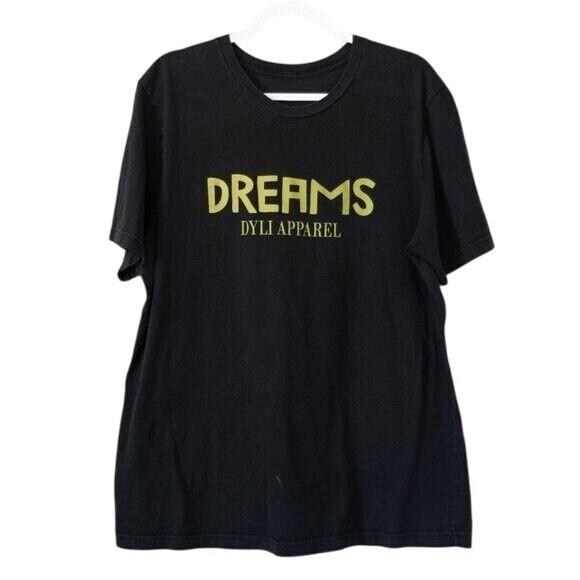 Dreams Dyli Apparel Black Graphic Tee Short Sleeve Crewneck Unisex Cotton Blend XXL