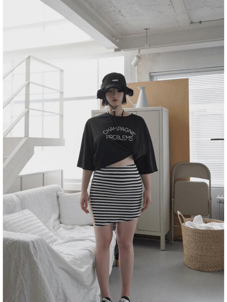 Korean Striped Three-Piece Bikini Set - Sexy Bandeau with Chest Pads and Halter Neck, Perfect for Hot Springs & High-End Resorts