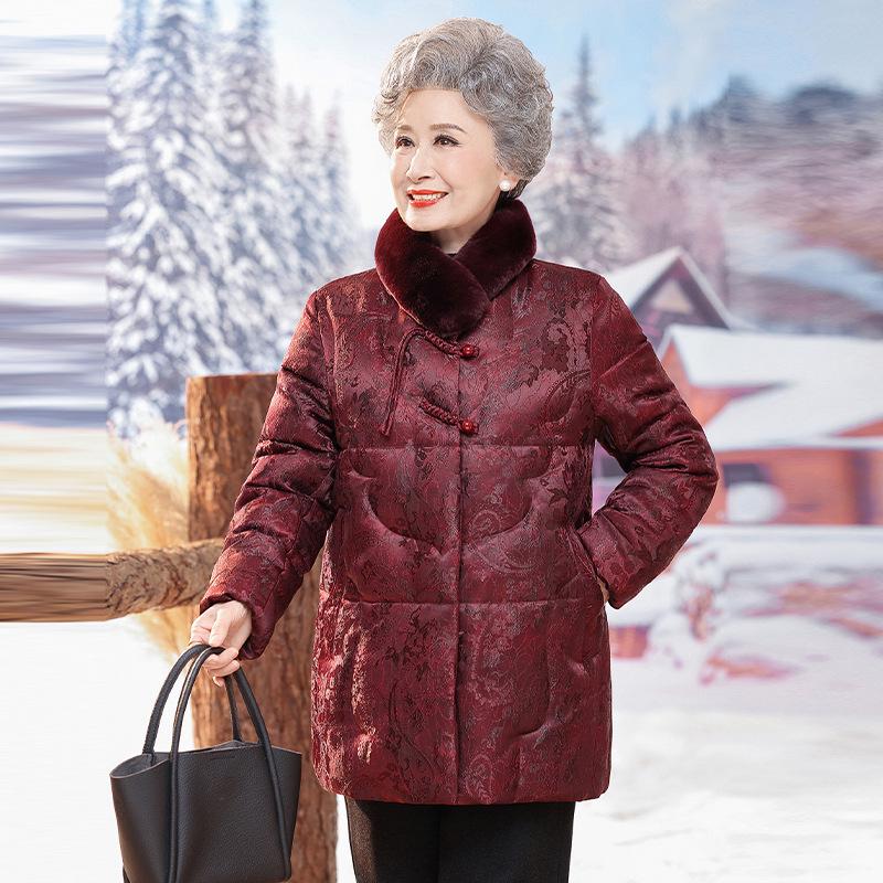 Grandma's 90% White Duck Down Winter Jacket for Women 70+