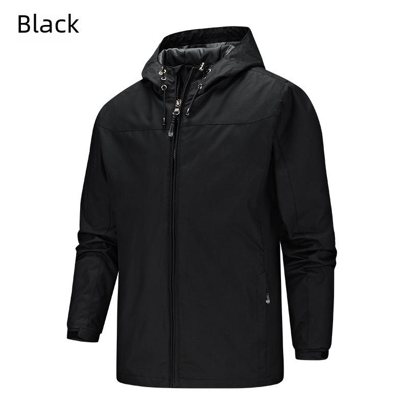 Men's Wind & Waterproof Solid Color Jacket: Spring/Autumn Style, Year-Round Mountaineering Single Layer