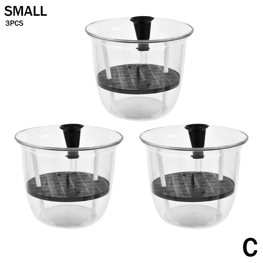 

3 шт. Прозрачный двухслойный самополивающийся цветочный горшок Круглый впитывающий горшок для растений Wa J5Q1 small-3pcs