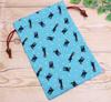 Kyosuke Made In Japan Drawstring Bag for Goshuincho Stamp 18 X Yumeji Black Cat Blue (Temple Book), Cotton, 26.5cm, Pouch/Case, Design,