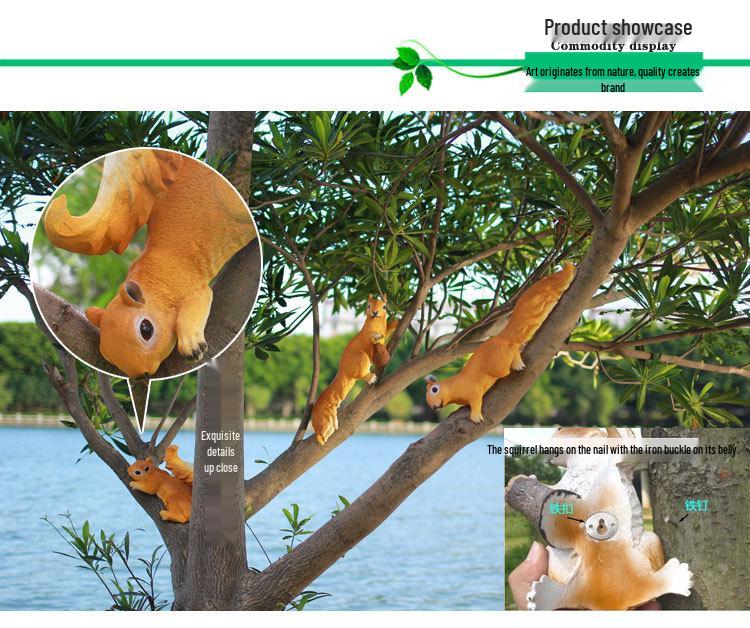 Creative Tree Squirrel Ornament - Cute Animal Decoration for Garden Crafts