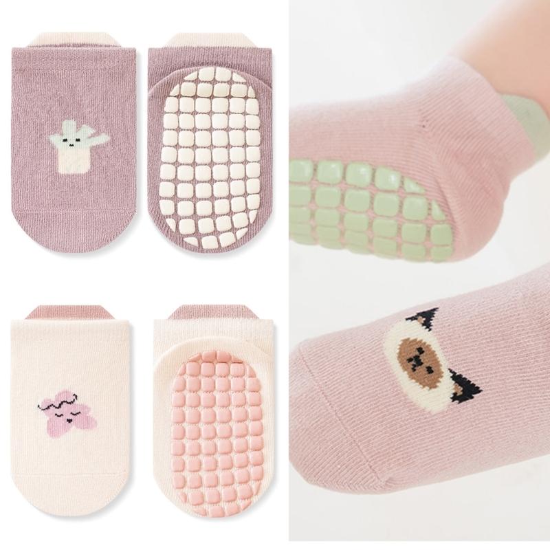 Baby Nonslip Socks Soft & Breathable Floor Socks Cotton Fabric for Toddler Learning to Walk Ages 0 to 3 Year