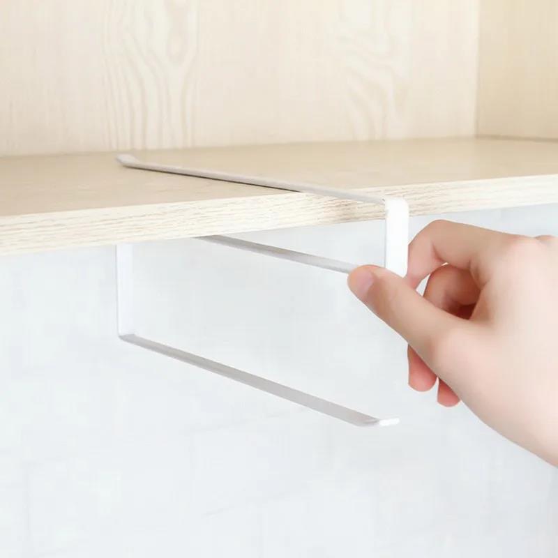 Random Special Kitchen Paper Towel Hanging Rack Cabinet Without Drilling Towel Hook Ironware Storage Shelf For Napkins Cup Holders 5