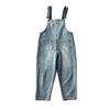 Korean Style Cat Paw Women’s Denim Overalls, Spring/Summer 2026, Cute Loose-Fit Cropped Pants