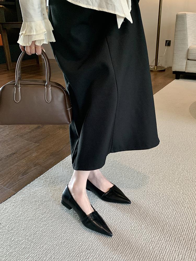 Fashion Summer Shoes Ladies Pointed Toe Low Heels Female Footwear 2025 New Bailamos Woman Flat Comfortable Dress Spring Med Thin Shallow