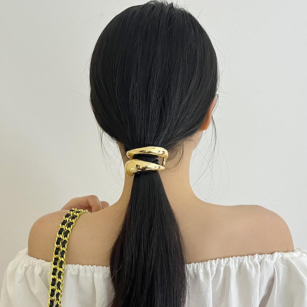 Minimalism Double-layer Metal Hair Bands Ropes Headband Elastic Scrunchies Hairband Tools Fashion Women Hair Accessories