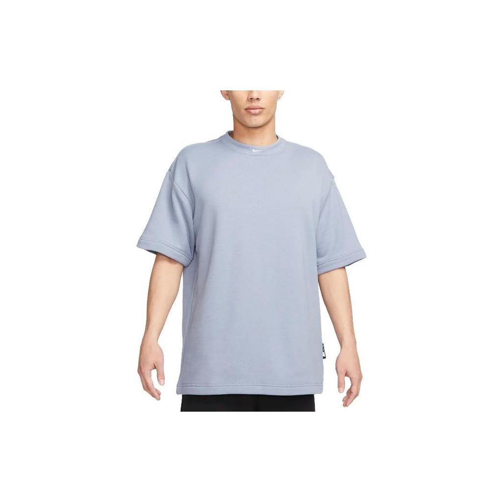 Nike Solid Crew Neck Pullover Short Sleeve T-Shirt Men Tops Bright-Steel-Blue DX0188-493