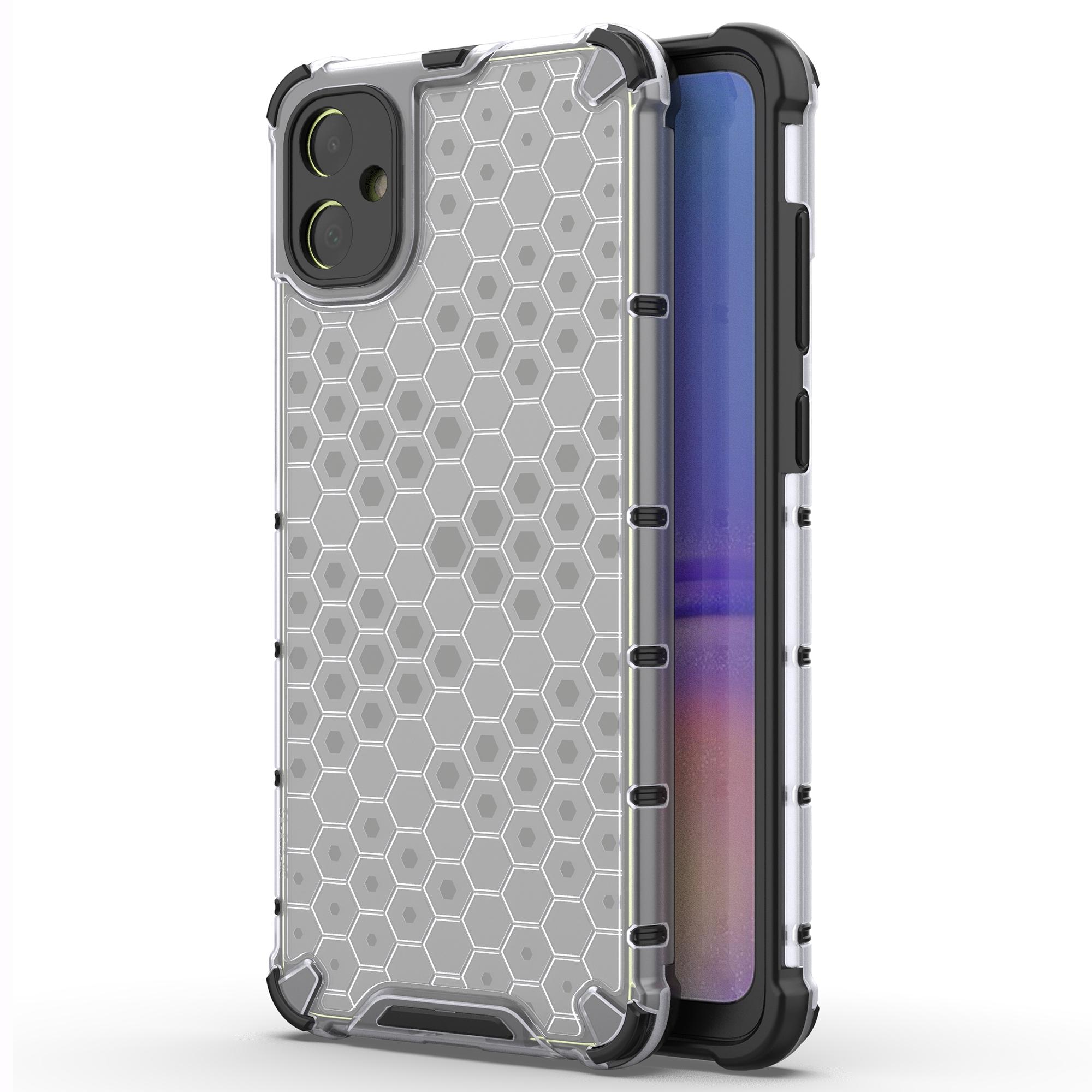 

For Samsung Galaxy A05 4G Case Honeycomb Design TPU+PC Back Cover Grey
