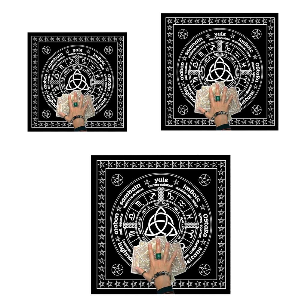 Tarots Tablecloth Rune Divinations Table Cover Astrology Oracles Board Game Mat Square Shape Pendulum Altar Table Cloth