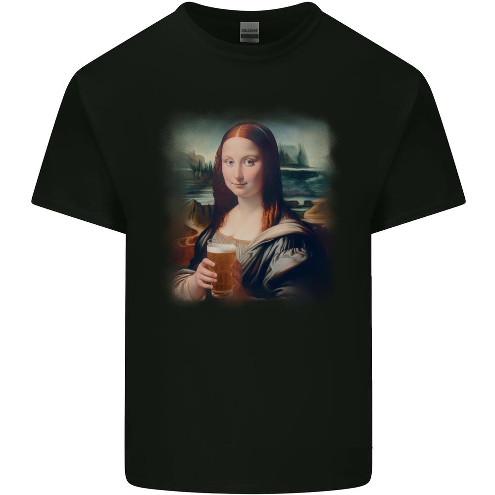 26 Mona Lisa Funny Beer Alcohol Parody Kids T-Shirt Childrens Unisex T-Shirt XXL