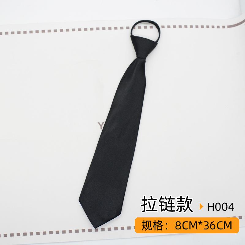 Tie Men'S Zipper Dress Black Glossy No Knot Lazy Women'S Long Short Narrow Edition Student Casual One Pull
