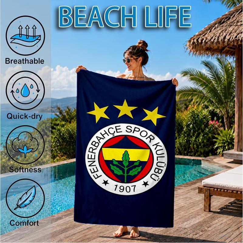 Fenerbah?E-Sport Club Emblem Strandtuch, Schnelltrocknend, Pflegeleicht, Geeignet für Fitness und Strandurlaub, Sport-Essential