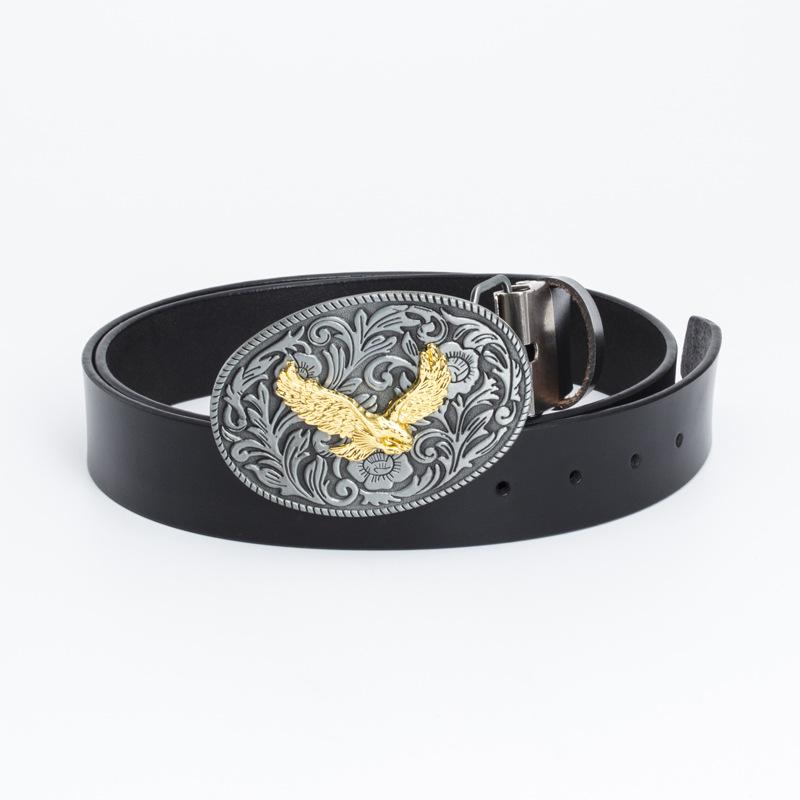 Eagle Pattern Unisex Cowboy Cowhide Belt