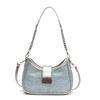 Ketten-Nische helle Diamanttasche Damen neue Mode vielseitige Umhängetasche Denim Schulter Achseltasche