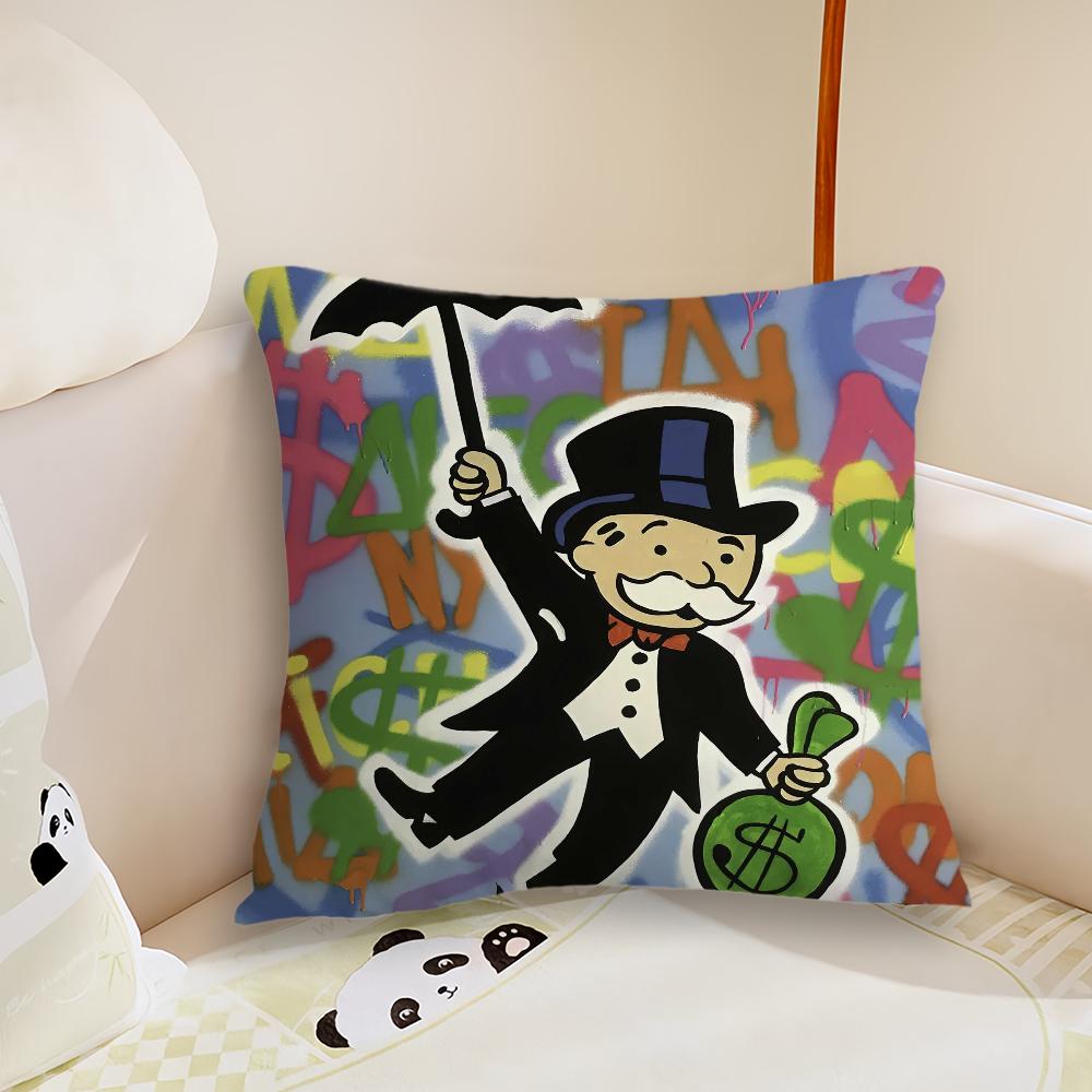 Art DDollar MMonopoly cushion cover Pillow Case Plush Fabric Soft Double Sided Print Sofa Cushion Cover Throw Pillow Covers