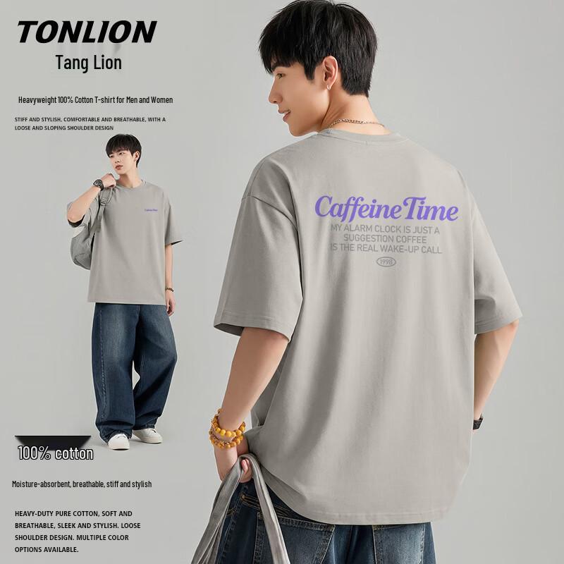 TonLion Men s Heavyweight Cotton Short Sleeve T-Shirt 3XL