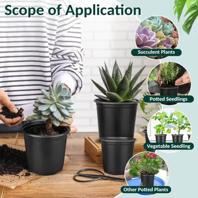 Seedlings Pots with Drainage Holes Plastic Plant Nursery Pots Seeds Starter Pots for Succulents Flowers Herbs Transplanting Indoor Outdoor Gardening