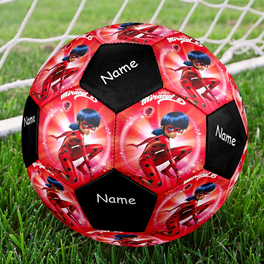 Custom Name Miraculous Theme Size 5 Soccer Ball, Suitable for Both Indoor and Outdoor Matches, a Gift Suitable for Everyone.