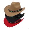 Men's Ladies Western Cowboy Hat Wide Brim Sun Visor Casual Jazz Suede Panama Cowgirl Cap for