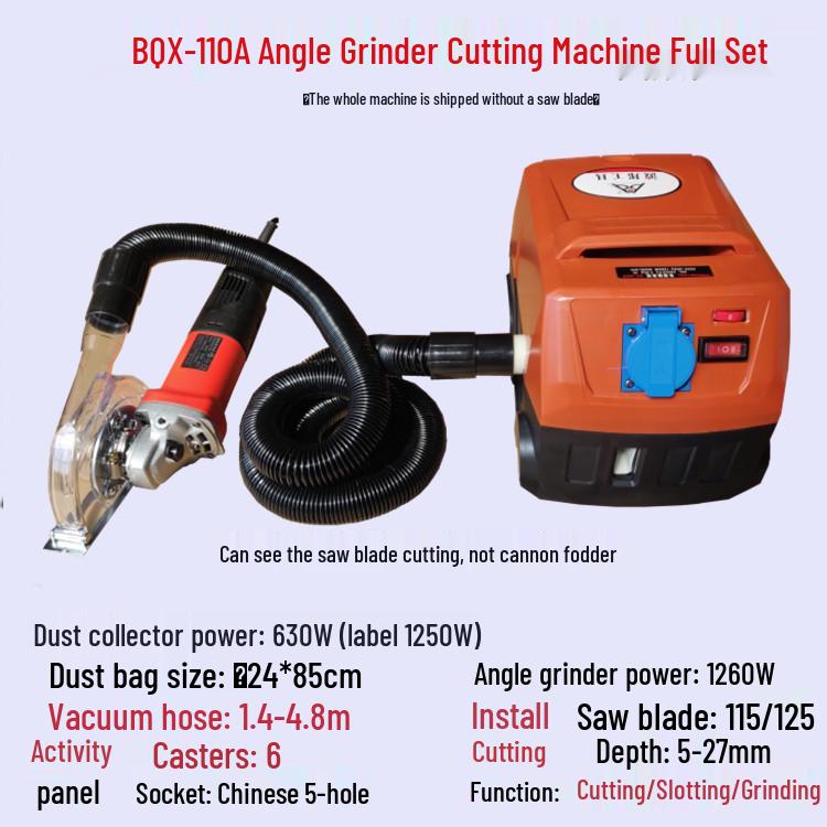 Bobang BMX-100 Dustless Vacuum Angle Grinder for Concrete and Stone Cutting