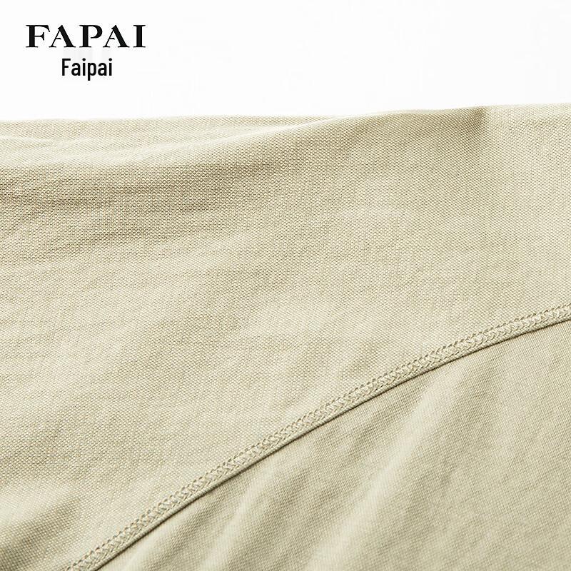 FAPAI Men's Linen Lyocell Blend Crew Neck T-Shirt