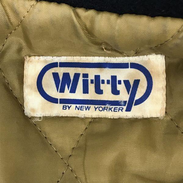 90s Japan NEW YORKER WITTY Wool Short Pea Coat Men's M Black Quilted Lining(USED)