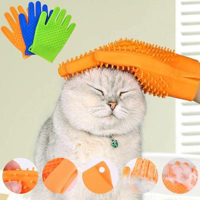 Guanto Spazzola in Silicone per Cani a Doppia Faccia Massaggio Delicato per la Schiena Spazzola per Lavare il Pelo Toelettatura Animali Domestici Gatti Spazzola Deshedding Guanto Spazzola da Bagno