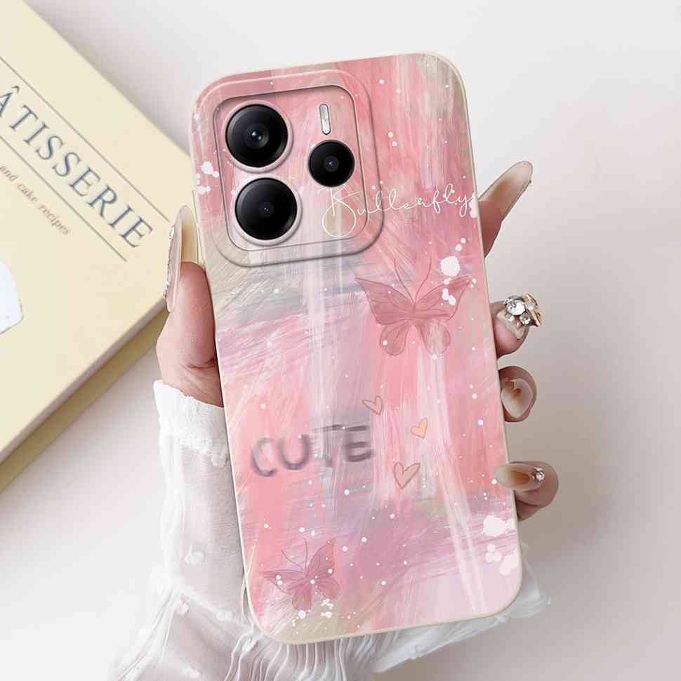 Luxury Rose Cover For Xiaomi Redmi Note 14 5G Case 6.67" Soft Slim Phone Case For Redmi Note 14 Note14 5G Capa Bags