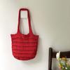 Sweet Crochet Shoulder Bag Large Capacity Seaside Vacation Handbag Knitted Tote Bag  Summer