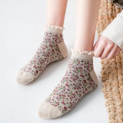 Korean Floral Women'S Socks Lace Lace Socks Japanese Lolita Women'S Short Cotton Socks Retro Socks