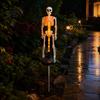 Spooky Garden Path Lighting 2Pcs Solar Skeleton Stake Light, Halloween Glowing Realistic Figurine, Waterproof Illuminated Yard Accents Outdoor