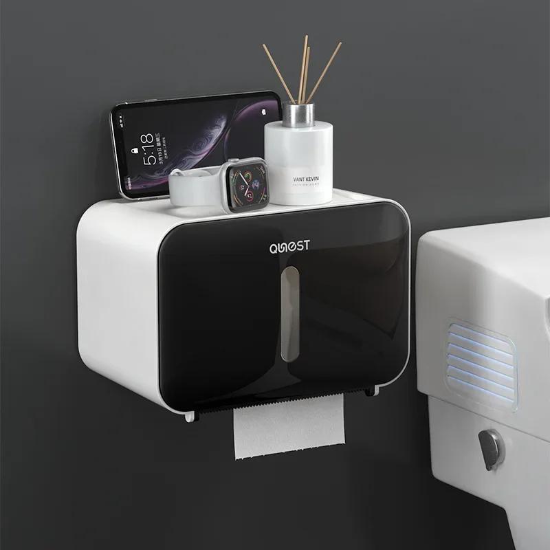 1pcs Toilet Tissue Box Toilet Paper Rack Wall-mounted Bathroom Paper Roll Tube Toilet Paper Boxes
