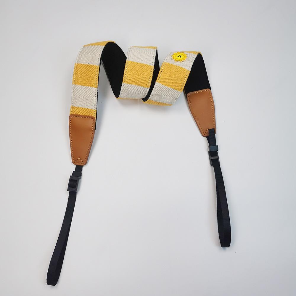 

Bohemian Style Camera Shoulder Strap for Canon G7x Nikon Fujifilm Sony Zv-1 білий/жовтий