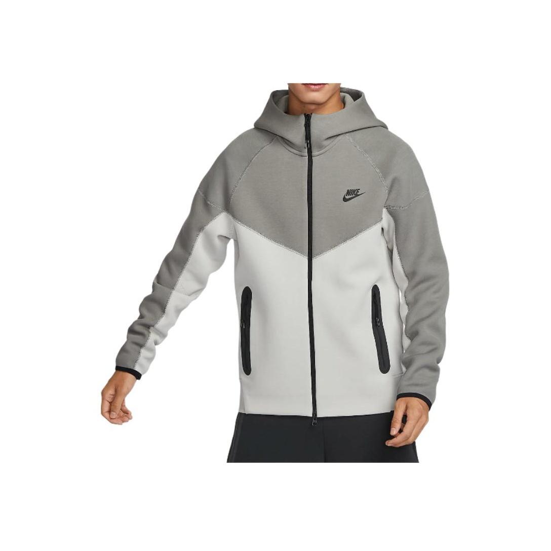 

Nike Sportswear Tech Fleece Windrunner Удобная куртка с длинным рукавом на молнии для мужчин куртки Светло-железная руда Холодный серый Черный FB7922-014 S
