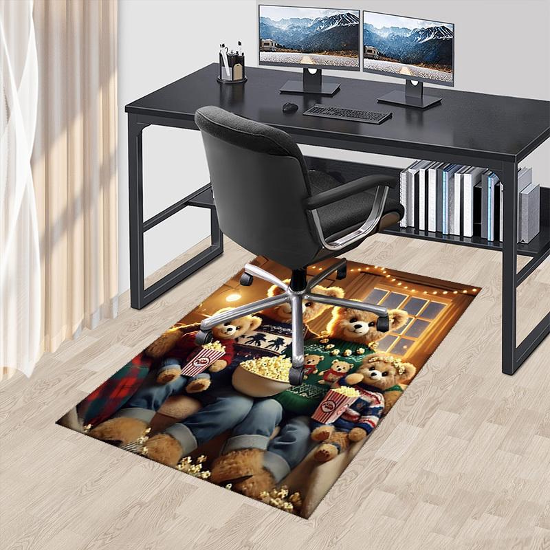 

1pc Teddy Bear Christmas Sweater Chair Mat - Anime Cartoon Design, Festive Gift, Non-Slip Carpet for Office and Home Decorations.C056 60cm by 90cm