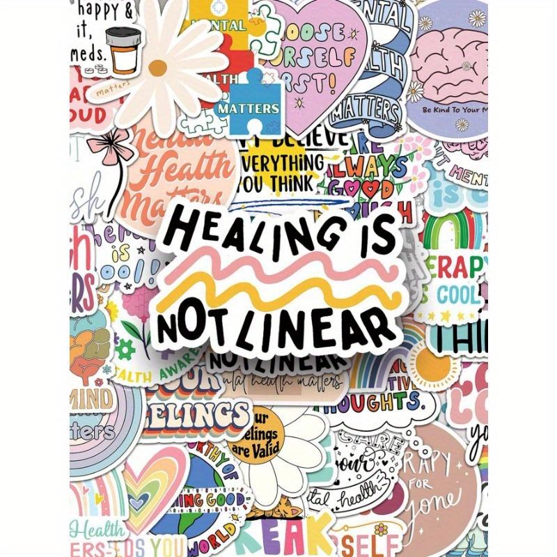 

50pcs Inspirational English Sentences Positive Energy Waterproof Stickers For Decoration On Phone Cases, Notebooks, And Water Bottles разноцветный