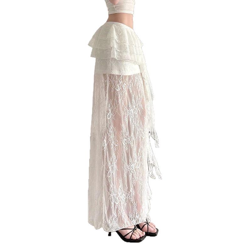 Women's Fashion Ruffled Lace Skirt - Versatile Two-Piece Style Cake Skirt