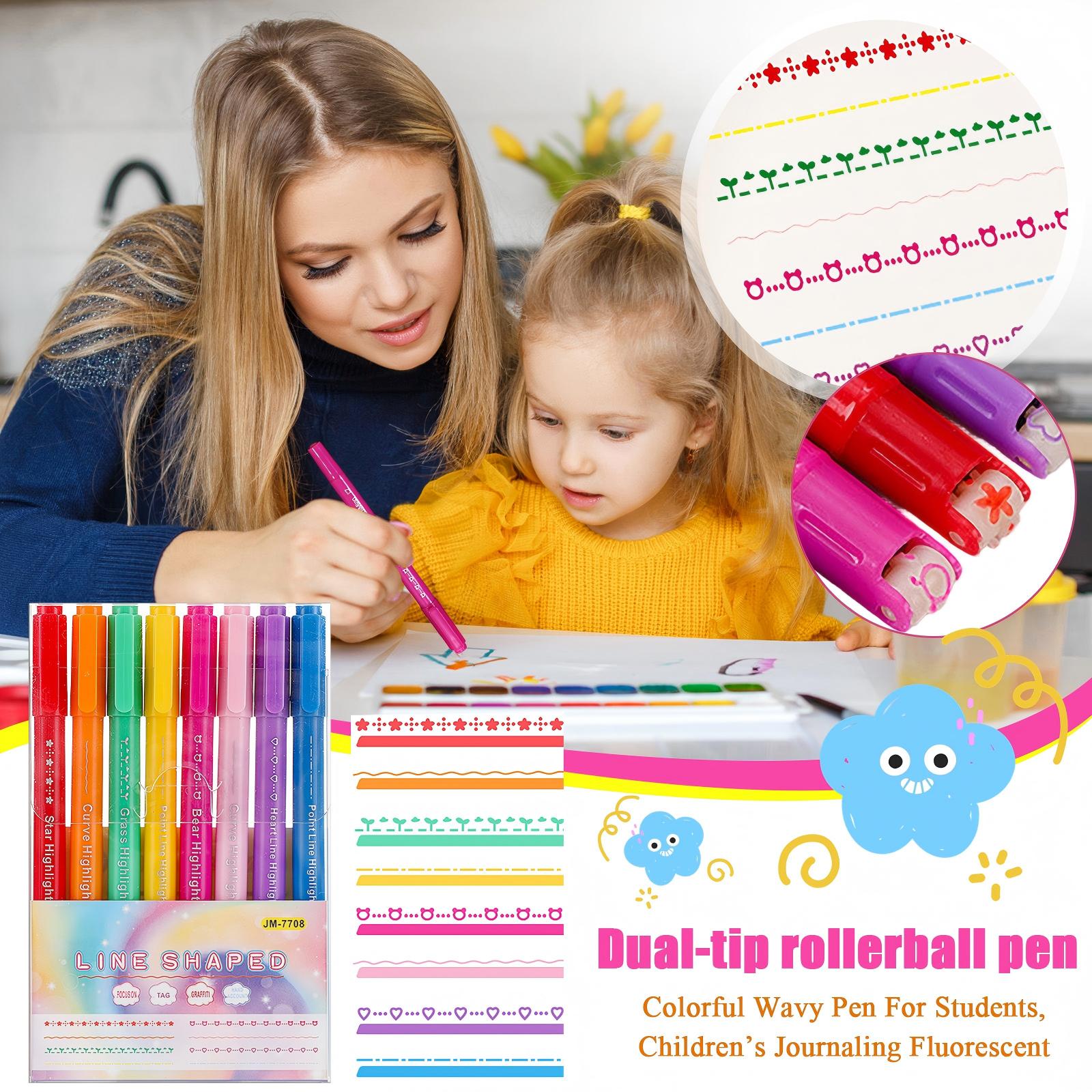 

-шариковая ручка с наконечником, с цветочными и изогнутыми узорами, цветная волнистая ручка для студентов, для детского дневника, флуоресцентная - 25 мл One Size чёрный