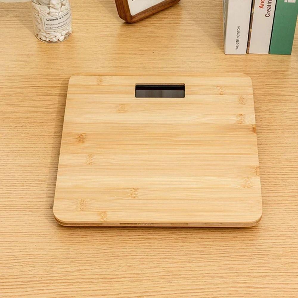 Square Woman Body Scales LED Digital Electronic Weighing Scale Bamboo Weight Scale Home Use