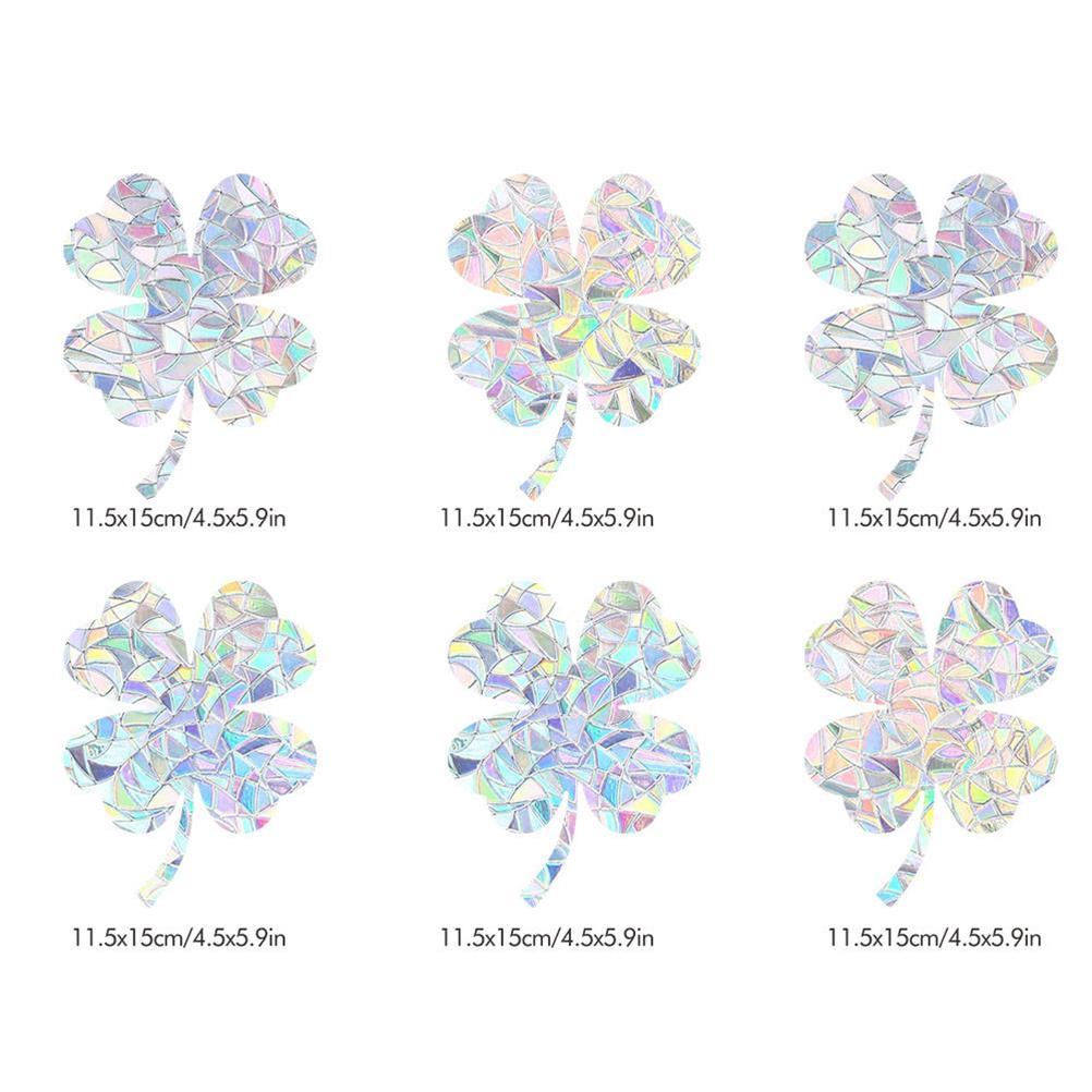 

6 шт. Радужные наклейки на окна Suncatcher, противоударные наклейки на окна для птиц